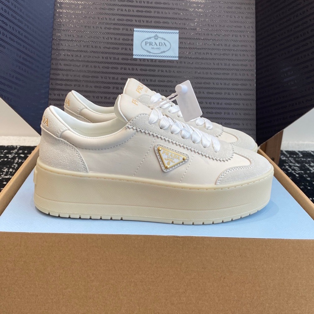 Prada Women's White Platform Sneakers